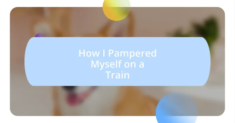 How I Pampered Myself on a Train